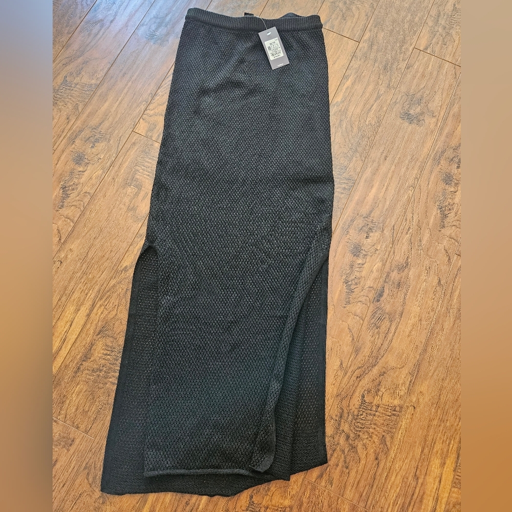 NWT crochet maxi skirt with slip